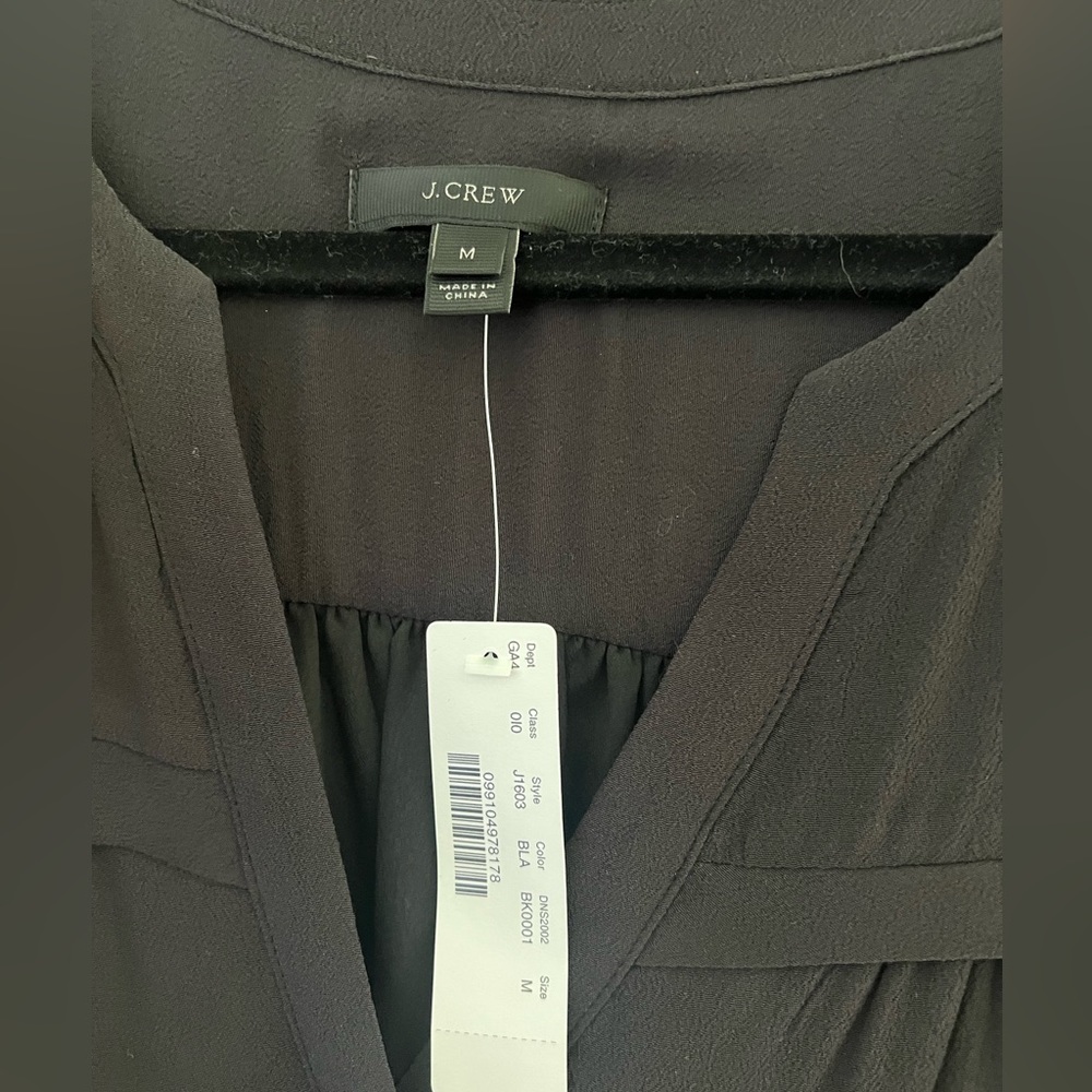 J. Crew Ruffle-Hem Shift Dress Black J1603 Medium - NEW - Picture 4 of 4